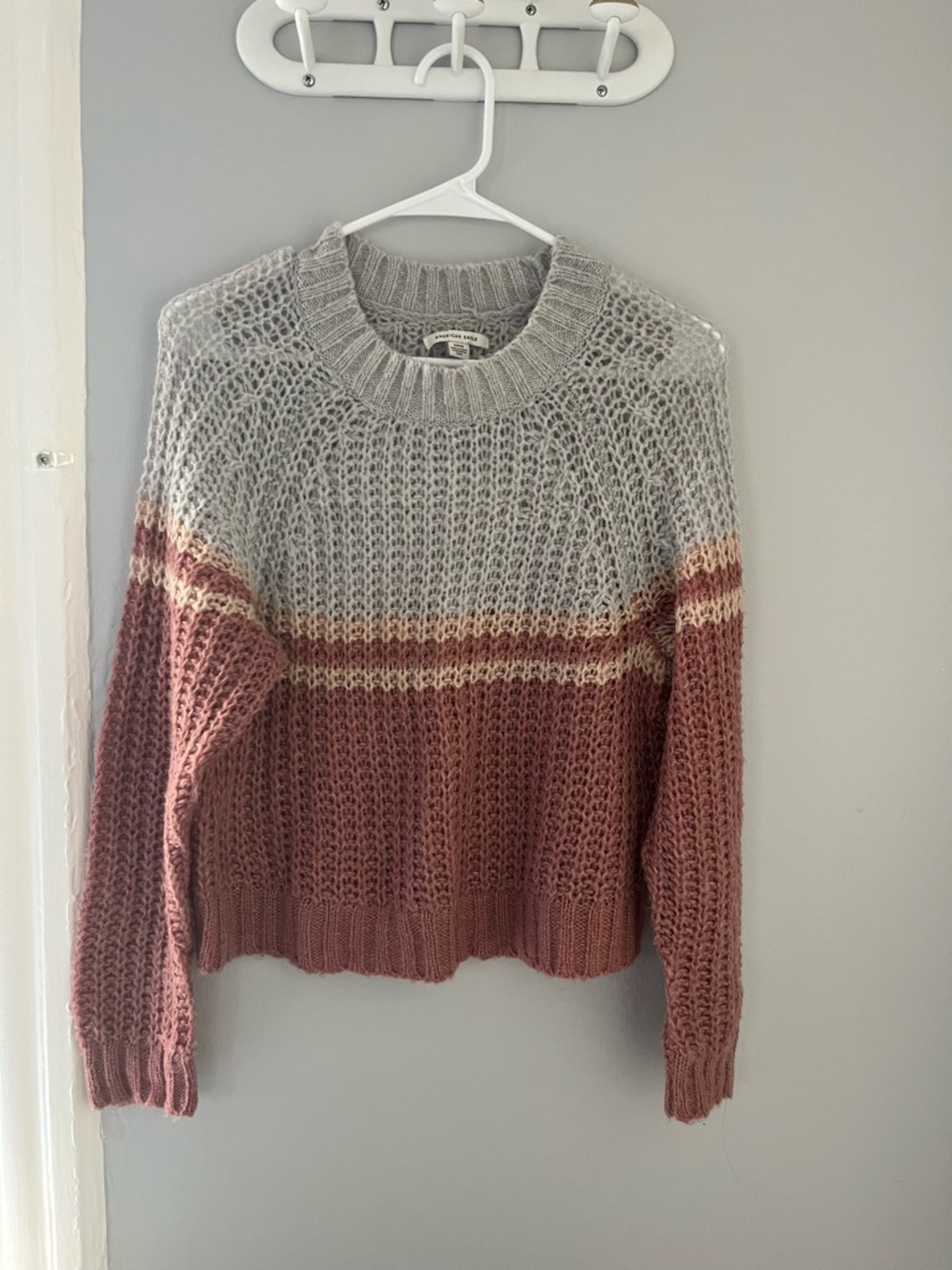 American Eagle Colorblock Crewneck Sweater